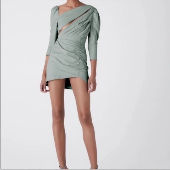 Atoir Perfect Places Asymmetrical Mini Dress Green - Picture 2 of 8
